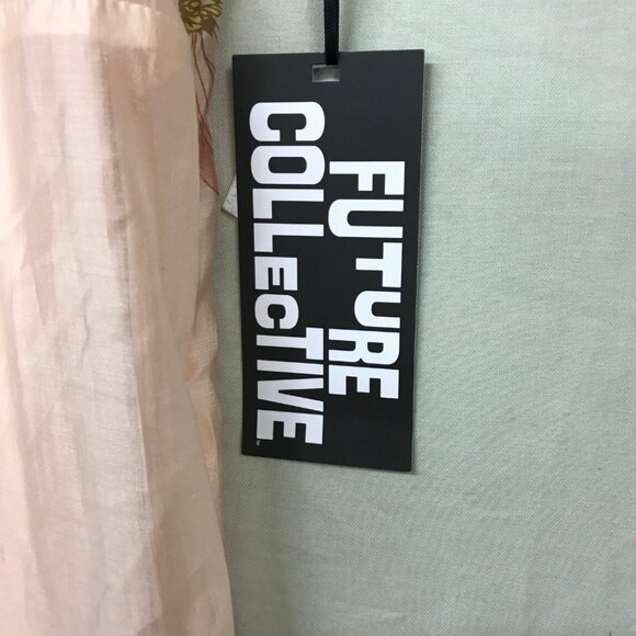 NWT Future Collective Women's 14 Floral Light Pink Slip Midi Dress Sleeveless - Picture 14 of 16